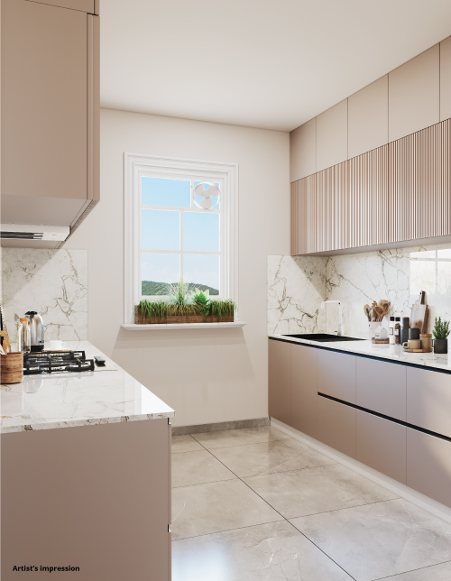 SUNNY KITCHEN WITH URBAN LUXURIES