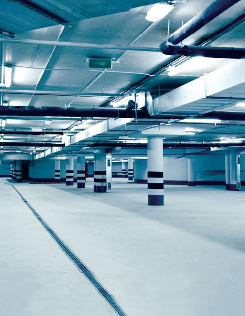Expansive Parking Spaces
